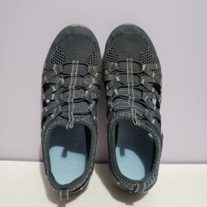 Skechers Blue Slip On Women's Summer Activewear Walking Shoe Sz 8